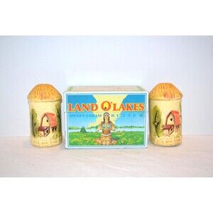 1960s Country Barn Farm Life County Fair Recipe Box & Shakers